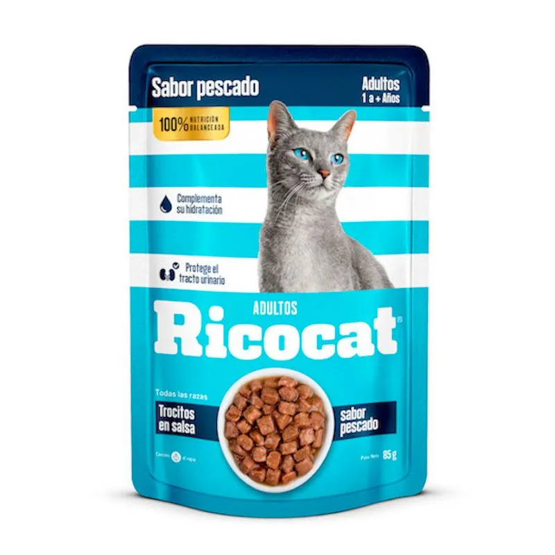 RICOCAT PATE SACHET SB PESCADO ADULTOS