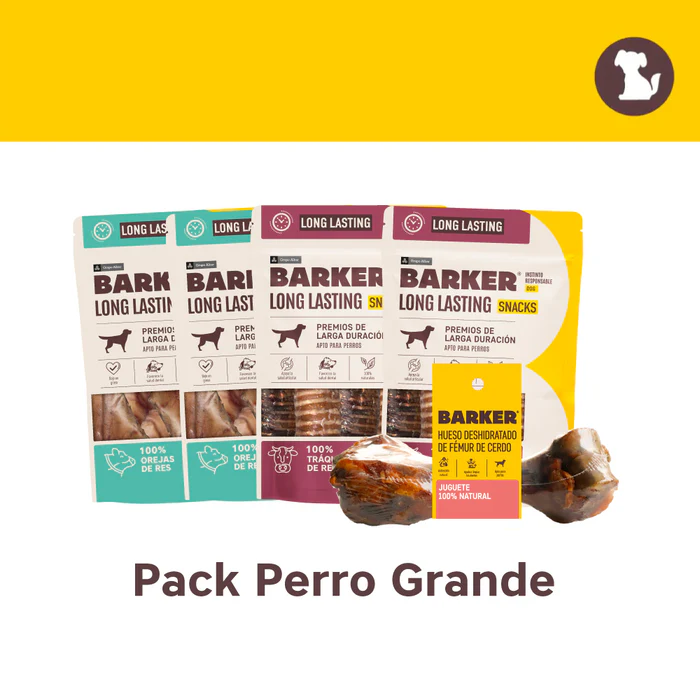 BARKER LONG LASTING SNACKS TRAQUEA/ OREJAS DE CERDO/ CASQUITOS DE CERDO / PATAS DE POLLO
