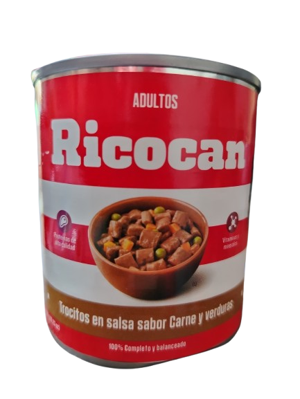 RICOCAN PATE ADULTOS TROCITOS EN SALSA DE CARNE Y VERDURAS